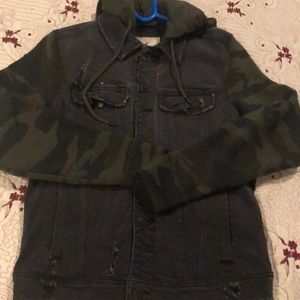Hollister Ripped Denim Hooded Jacket